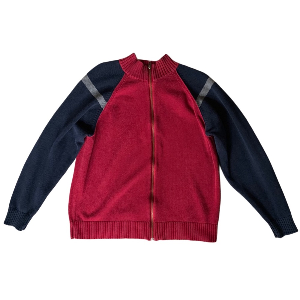 Men’s Red/Blue Zip Up Sweater